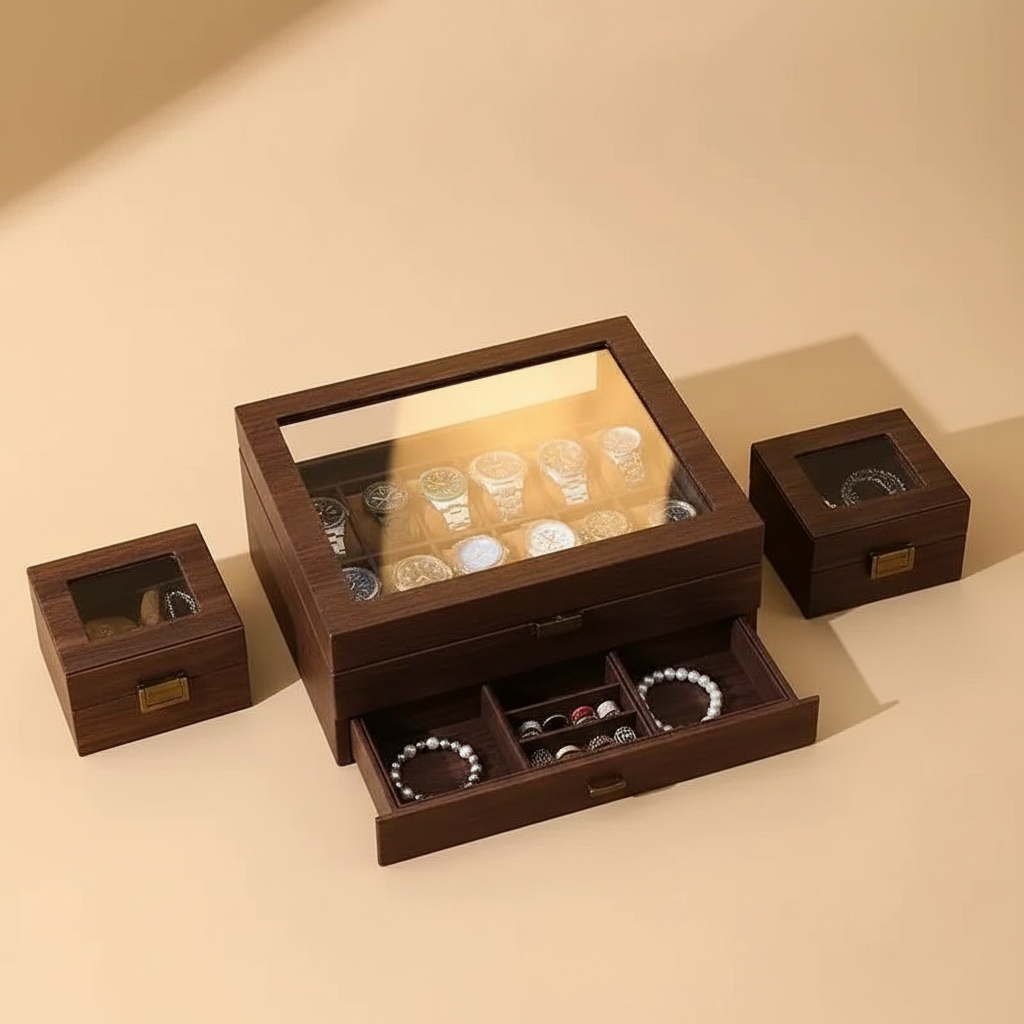 Double Layer Leather Watch Box - FEAT3