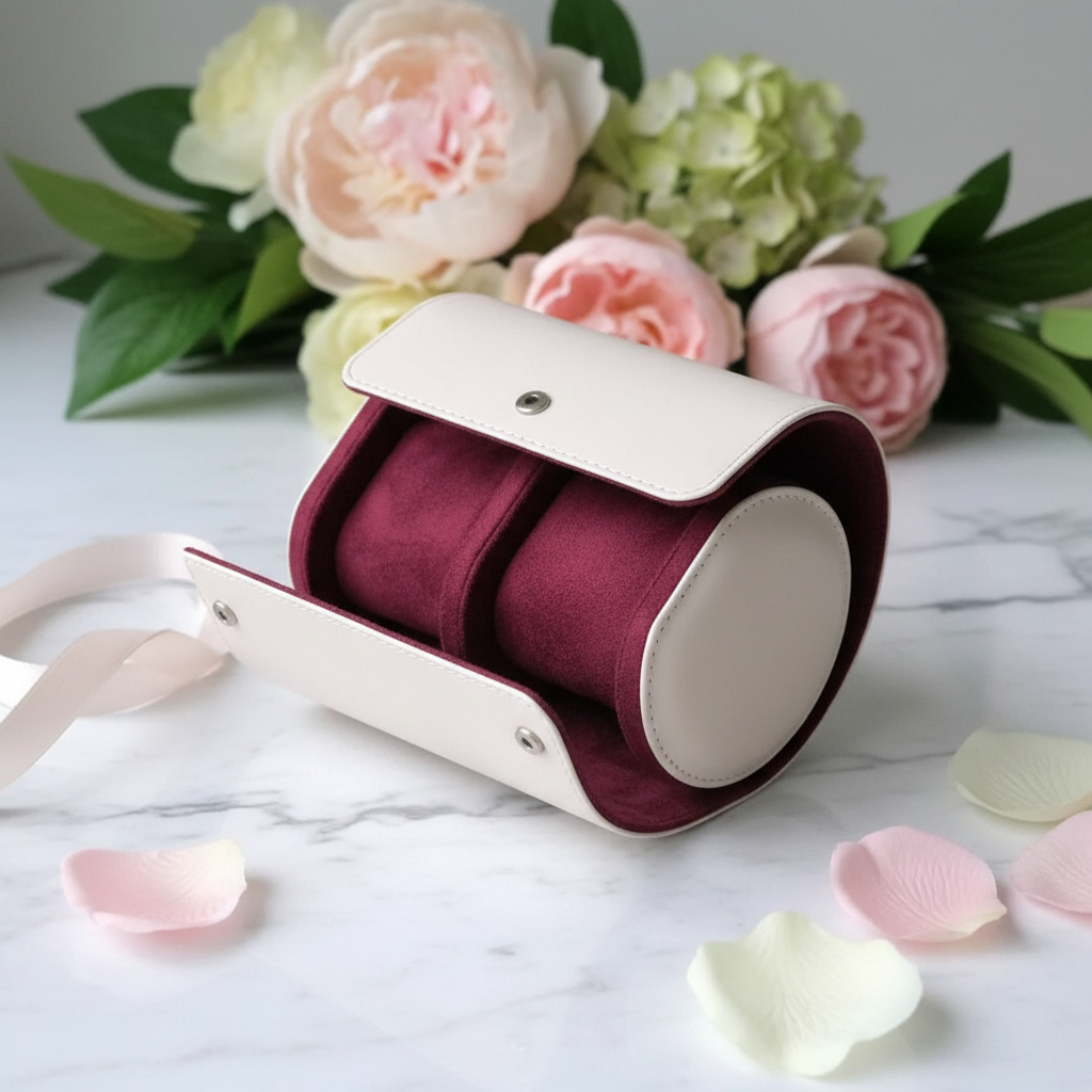 White Leather Watch Roll - FEAT4